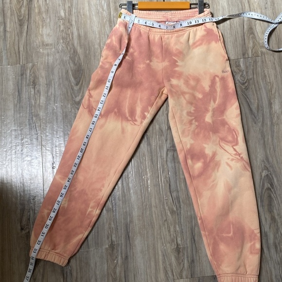 Upcycled Artisan TNA Tie dyed tangerine Pink lounge Jogger Pants cabin vibe - Picture 11 of 13